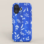 blue and white leaves iPhone Case Gallery Image 1