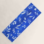 blue and white leaves Yoga Mat Gallery Image 1
