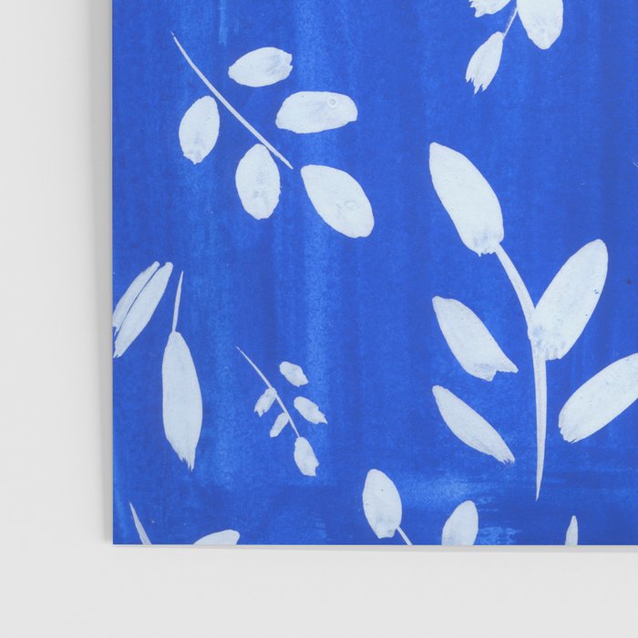 blue and white leaves Poster Gallery Image 3