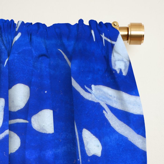 blue and white leaves Window Curtain Gallery Image 2