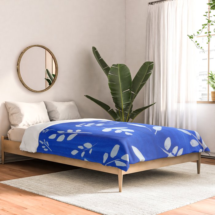blue and white leaves Comforter Gallery Image 2