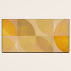 mid century geometric gold shapes Desk Mat Gallery Image 3