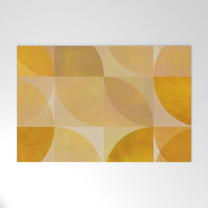 mid century geometric gold shapes Welcome Mat Gallery Image 1