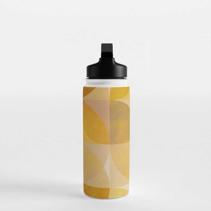 mid century geometric gold shapes Water Bottle Gallery Image 3