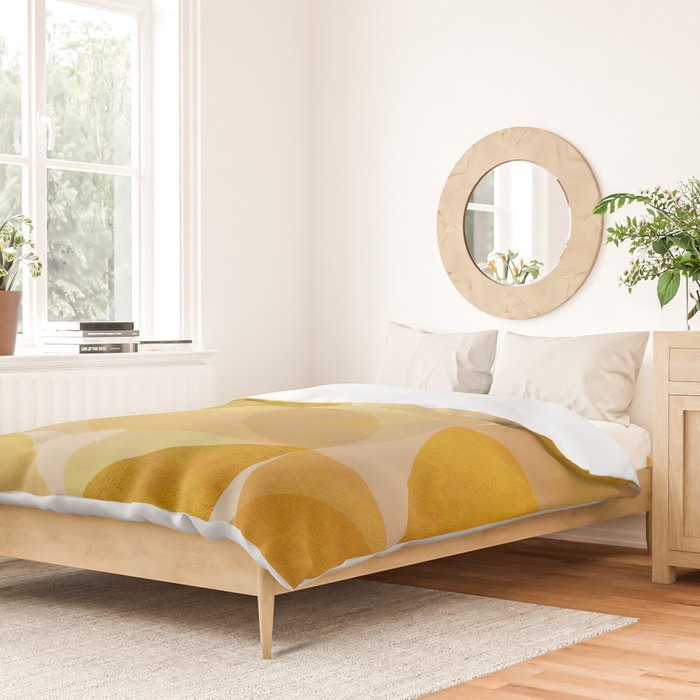 mid century geometric gold shapes Duvet Cover Gallery Image 2