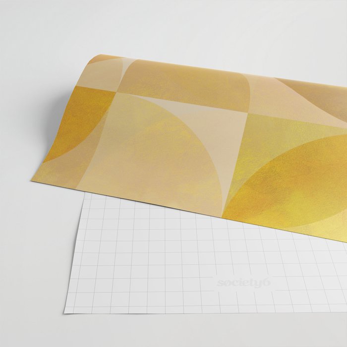 mid century geometric gold shapes Wrapping Paper Gallery Image 2