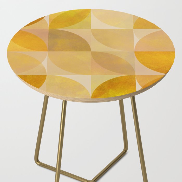 mid century geometric gold shapes Side Table Gallery Image 2