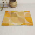 mid century geometric gold shapes Rug Gallery Image 1