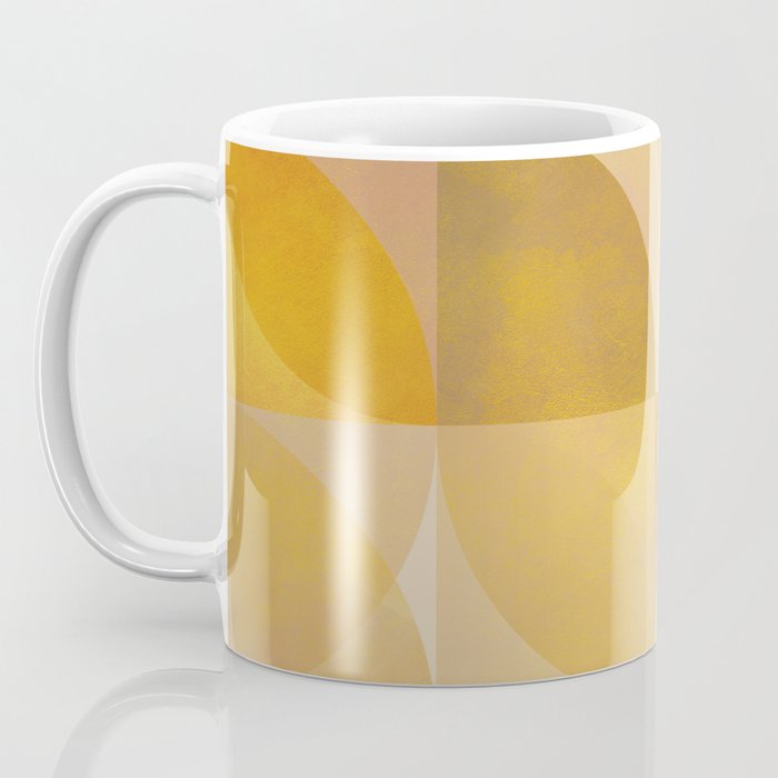 mid century geometric gold shapes Coffee Mug Gallery Image 3
