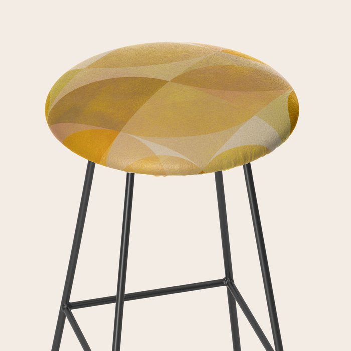 mid century geometric gold shapes Stool Gallery Image 2