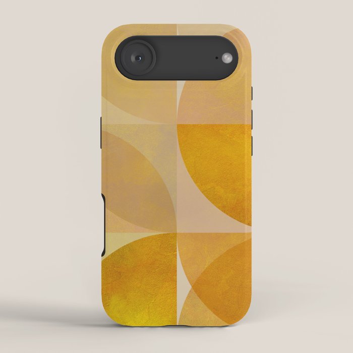 mid century geometric gold shapes iPhone Case Gallery Image 2