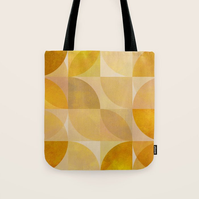 mid century geometric gold shapes Tote Bag Gallery Image 1