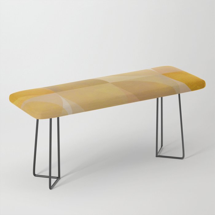 mid century geometric gold shapes Bench Gallery Image 1