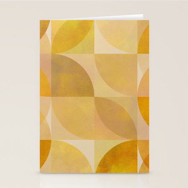 mid century geometric gold shapes Stationery Card Gallery Image 2