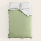 Pistachio Green Solid Color Duvet Cover Gallery Image 6