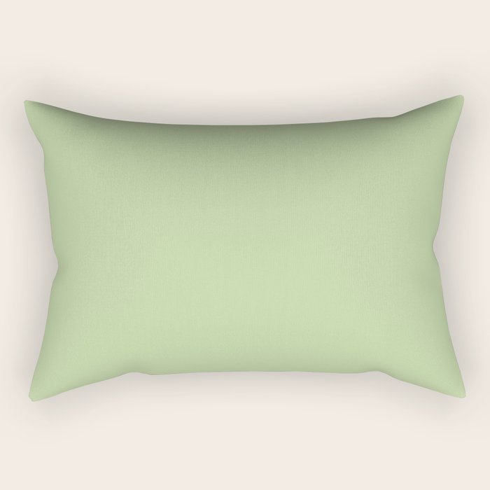 Pistachio Green Solid Color Rectangular Pillow Gallery Image 2