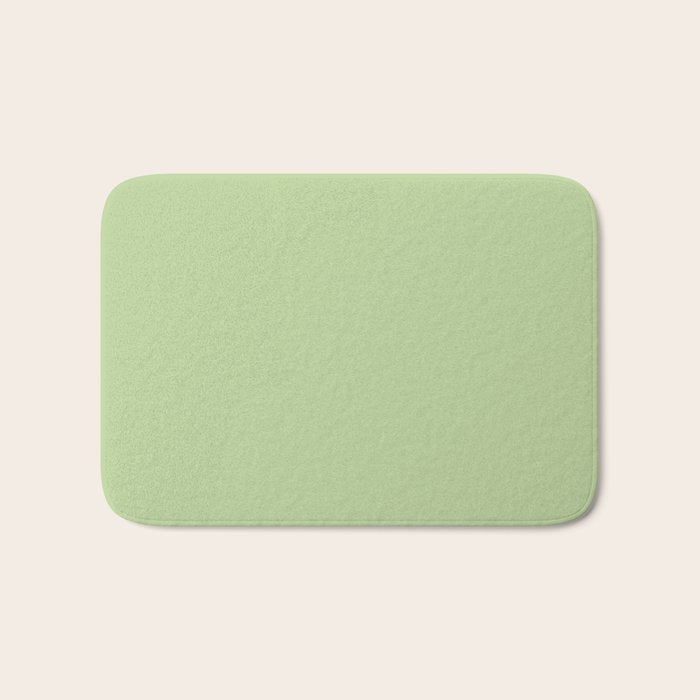Pistachio Green Solid Color Bath Mat Gallery Image 1