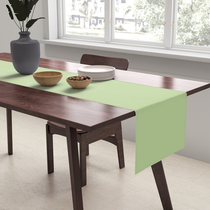 Pistachio Green Solid Color Table Runner Gallery Image 2