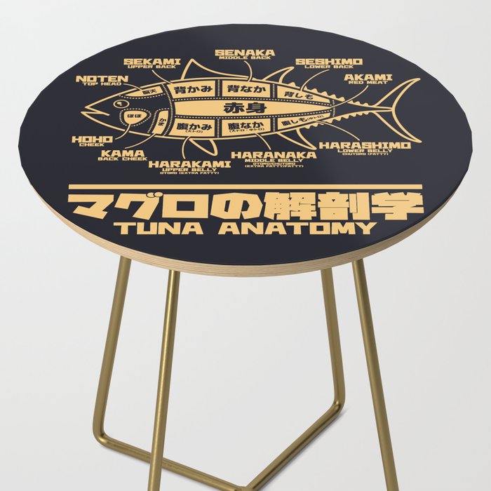 Tuna Anatomy Japanese Maguro Sushi - Black Sand Side Table Gallery Image 2