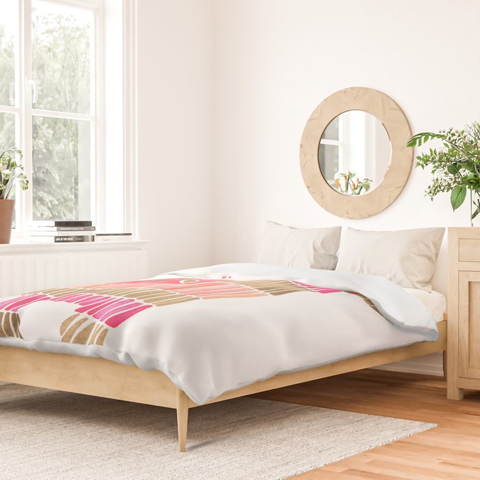 Mexican Donkey PinÌata - Pink & Rose Gold Palette Duvet Cover Gallery Image 2