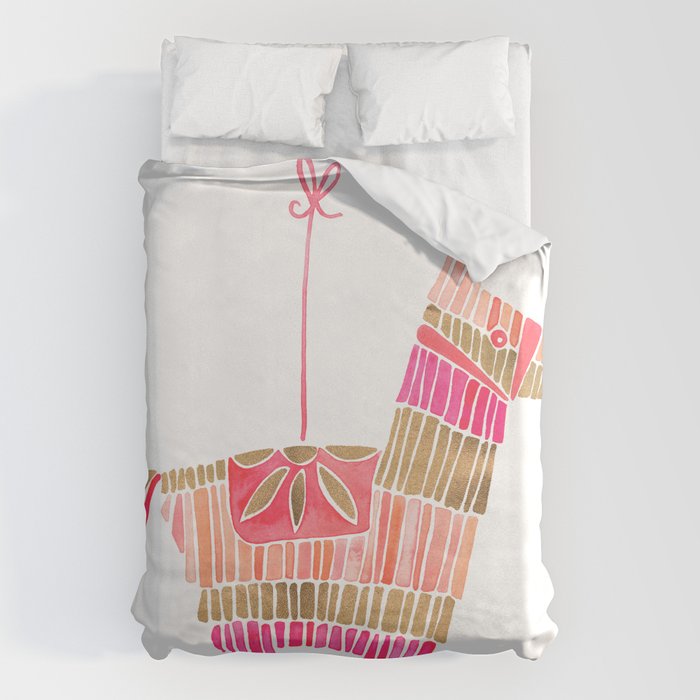 Mexican Donkey PinÌata - Pink & Rose Gold Palette Duvet Cover Gallery Image 1