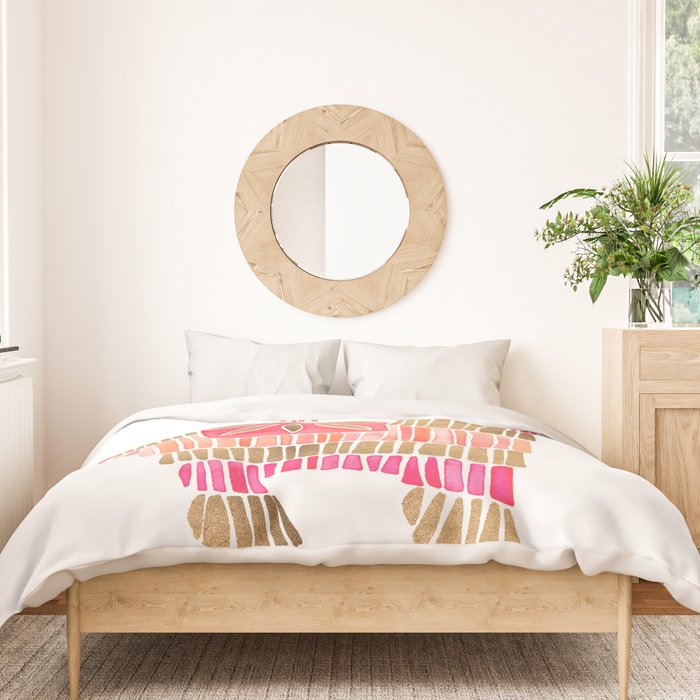 Mexican Donkey PinÌata - Pink & Rose Gold Palette Duvet Cover Gallery Image 3