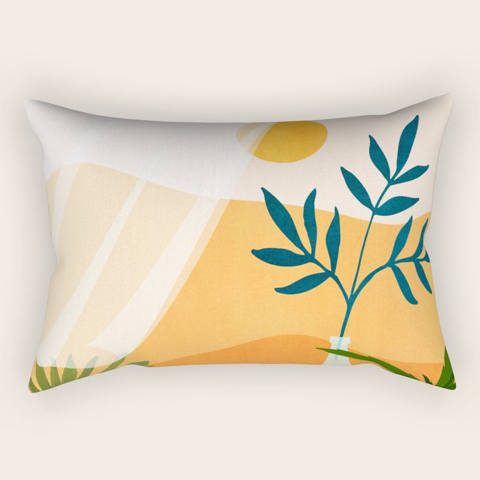 Golden Sunset Terrace Rectangular Pillow Gallery Image 1