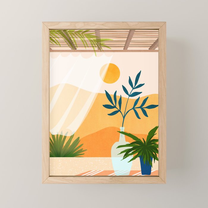 Golden Sunset Terrace Mini Art Print Gallery Image 1