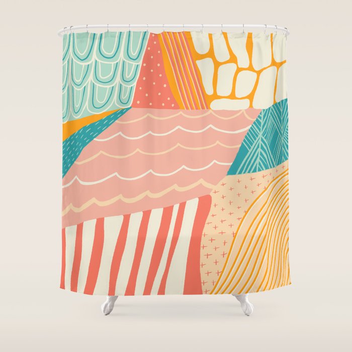 beach quilt Shower Curtain Gallery Image 1