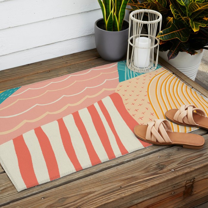 beach quilt Outdoor Rug Gallery Image 2