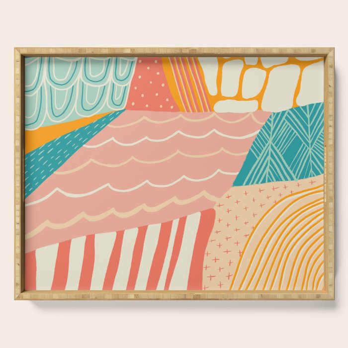 beach quilt Serving Tray Gallery Image 1