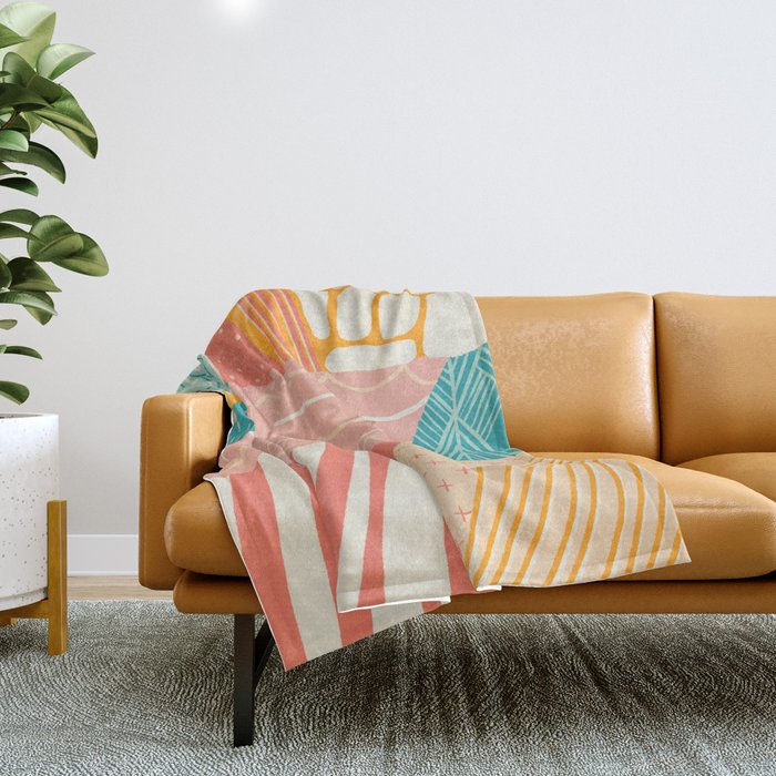 beach quilt Throw Blanket Gallery Image 1