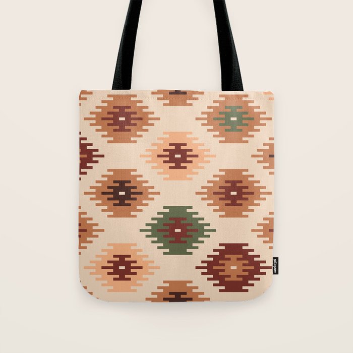 Southwest native Aztec diamonds kilim Tote Bag Gallery Image 1