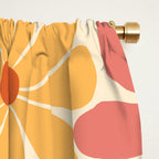 Retro Orange, Yellow & Pink Flower Pattern Window Curtain Gallery Image 2