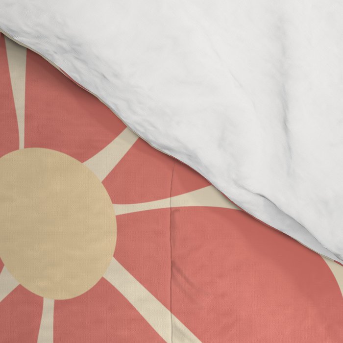 Retro Orange, Yellow & Pink Flower Pattern Comforter Gallery Image 4