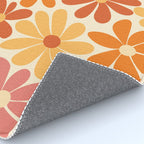 Retro Orange, Yellow & Pink Flower Pattern Rug Gallery Image 4