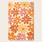 Retro Orange, Yellow & Pink Flower Pattern Cutting Board Gallery Image 1