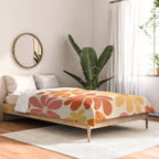 Retro Orange, Yellow & Pink Flower Pattern Comforter Gallery Image 2
