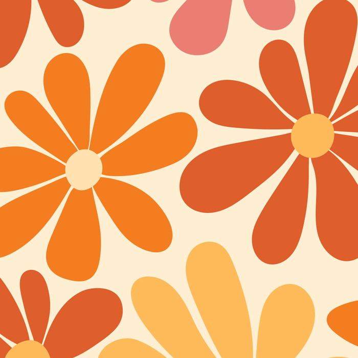 Retro Orange, Yellow & Pink Flower Pattern Coffee Mug Gallery Image 2