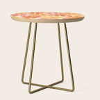 Retro Orange, Yellow & Pink Flower Pattern Side Table Gallery Image 1