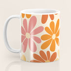 Retro Orange, Yellow & Pink Flower Pattern Coffee Mug Gallery Image 3