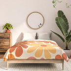Retro Orange, Yellow & Pink Flower Pattern Comforter Gallery Image 3