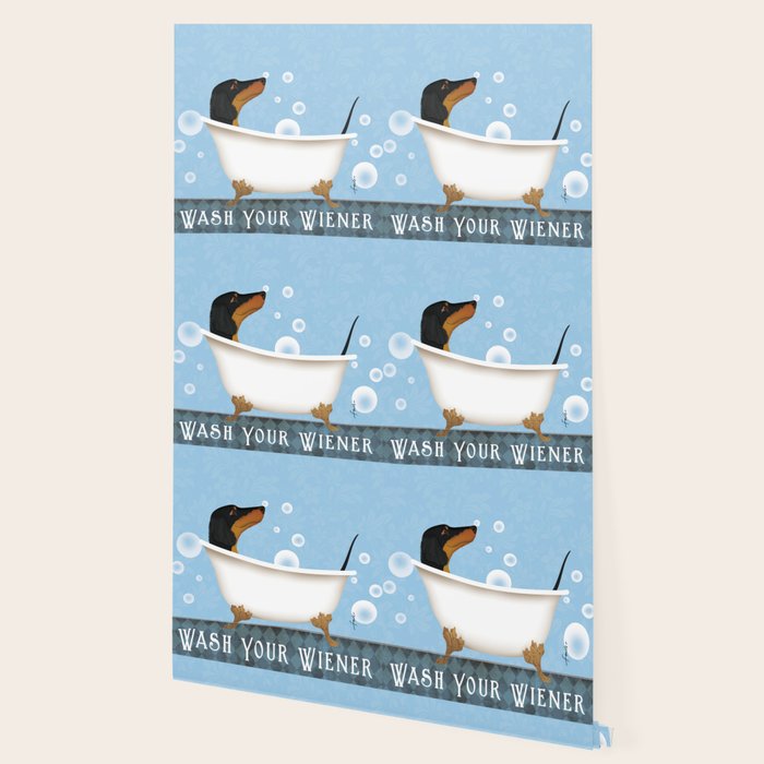 Dachshund Bath Wash Your Wiener Dog Art Wallpaper Gallery Image 2