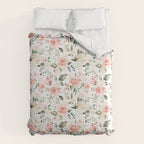 Sunny Floral Pastel Pink Watercolor Flower Pattern Comforter Gallery Image 6
