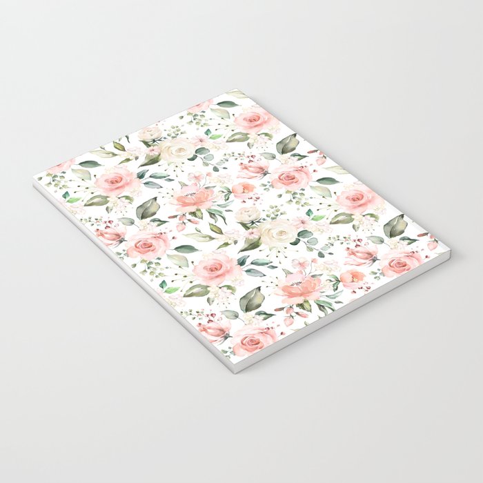 Sunny Floral Pastel Pink Watercolor Flower Pattern Notebook Gallery Image 3