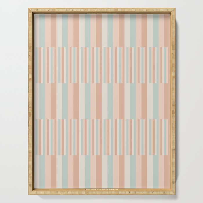 Mixed Stripes Pattern VI Soft Pastel Serving Tray Gallery Image 1