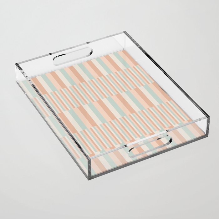 Mixed Stripes Pattern VI Soft Pastel Acrylic Tray Gallery Image 1