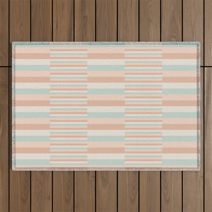 Mixed Stripes Pattern VI Soft Pastel Outdoor Rug Gallery Image 1