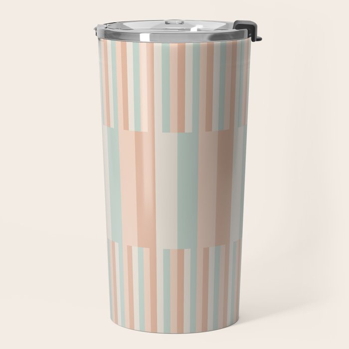 Mixed Stripes Pattern VI Soft Pastel Travel Mug Gallery Image 2