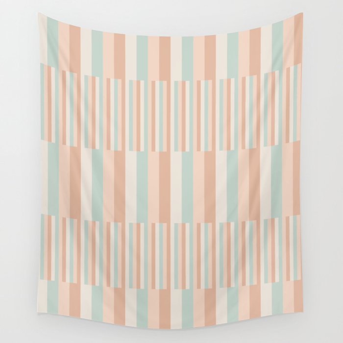 Mixed Stripes Pattern VI Soft Pastel Wall Tapestry Gallery Image 4